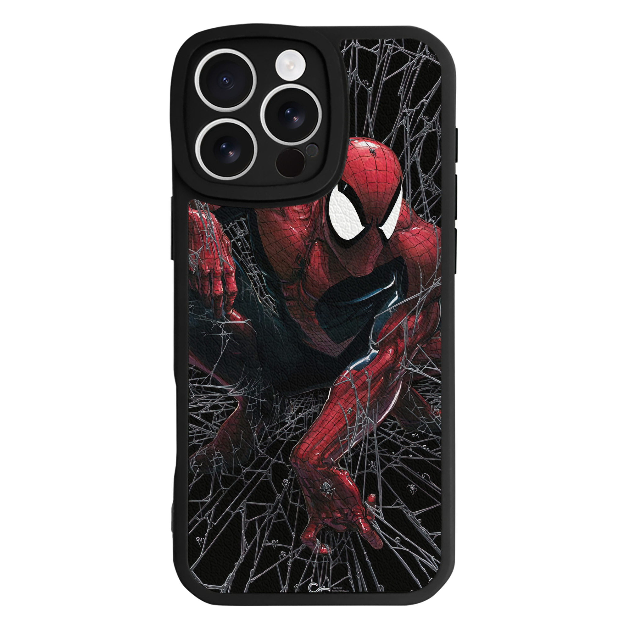 Spider Man スパイダーマン 【iPhone 16シリーズ対応】シリコンスマホケース（レザー調） 材質：シリコン
